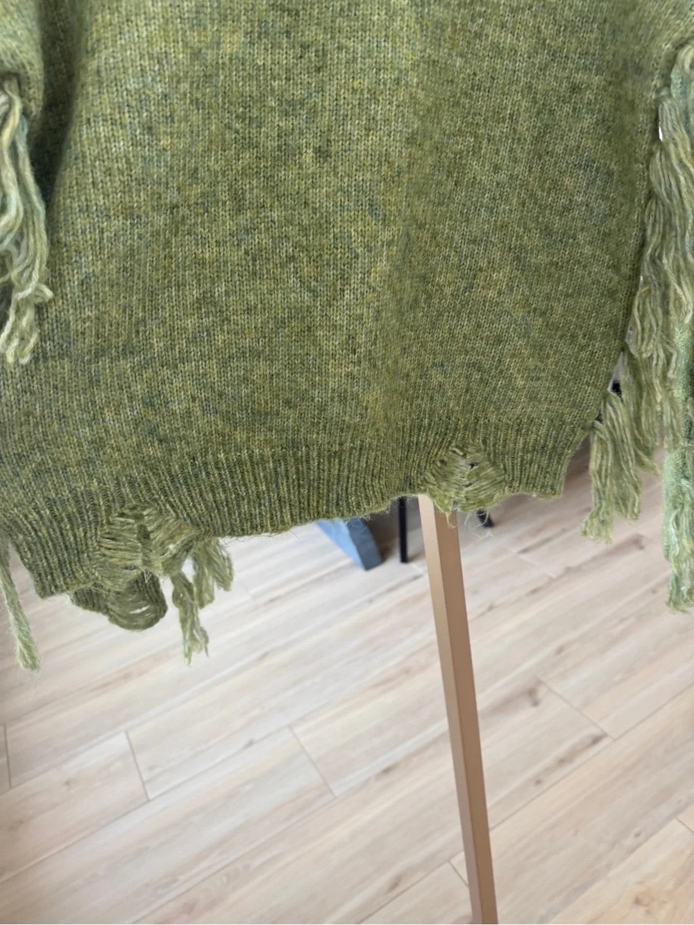 C&V Chelsea & Violet Fringe Distressed Sweater
